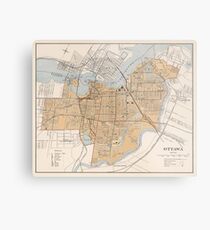 Vintage Map of Ottawa Canada (1915) Metal Print