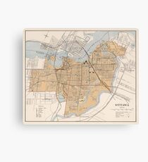 Vintage Map of Ottawa Canada (1915) Canvas Print