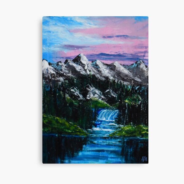 "Bob Ross Painting" Canvas Print by AMsArtStudio | Redbubble