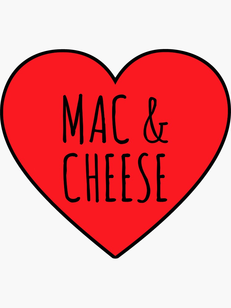 "I Love Mac And Cheese Heart" Sticker For Sale By Brandonv111 | Redbubble