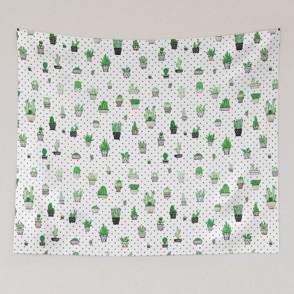 Item preview, Life stings succulents and polka dots illustration pattern designed and sold by Onyria Art.