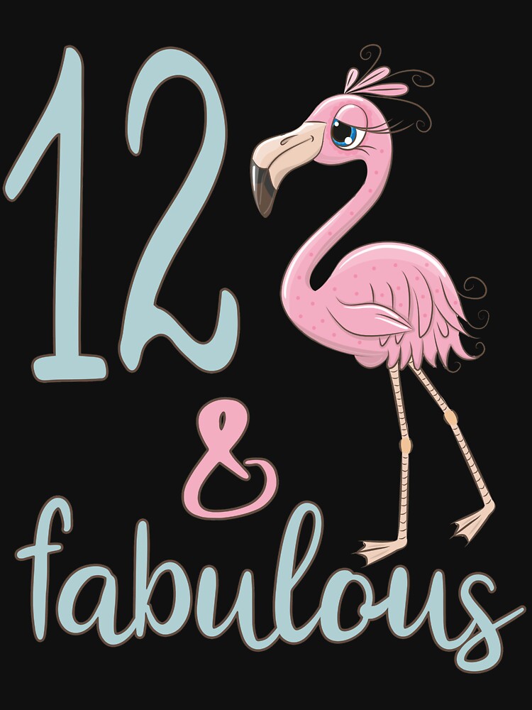 12Nd Birthday Pink Watercolor Flamingo 12 Year T Women Sweatshirt