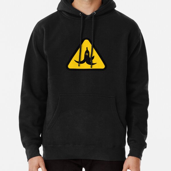 Banana Warning Road Sign Pullover Hoodie