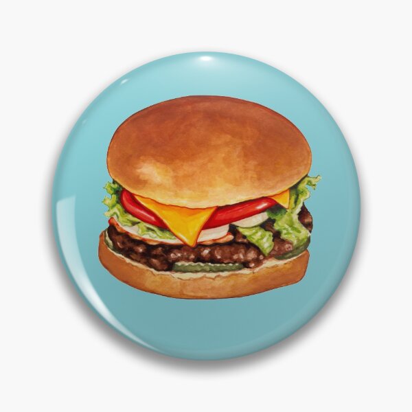 Item preview, Cheeseburger Pattern 4 - Blue designed and sold by Kelly  Gilleran.