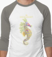Crayon Pony Fish Men's Baseball ¾ T-Shirt