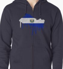 El Salvador Paint Drip Zipped Hoodie