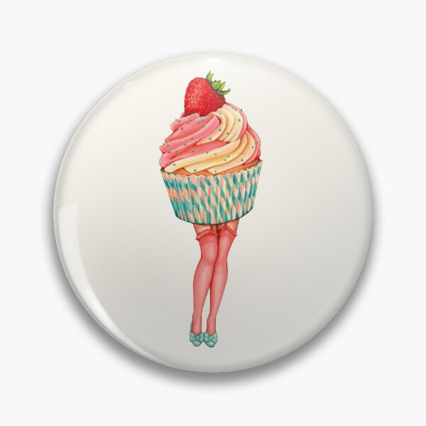 Item preview, Strawberry Cupcake Pin-Up designed and sold by Kelly  Gilleran.