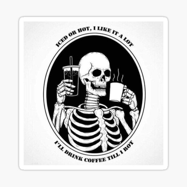 skeleton drinking coffee moletom com capuz