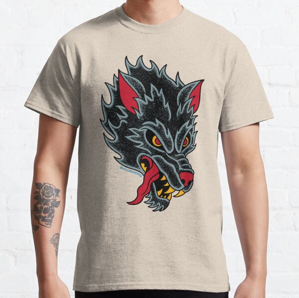 Wolf Yin Yang Traditional Tattoo Hoodie Tattoo Design 