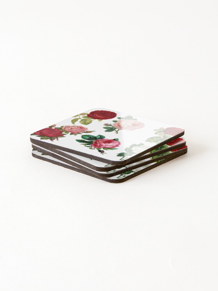 Thumbnail 4 of 5, Coasters (Set of 4), Vintage Roses designed and sold by AmandaDesign.