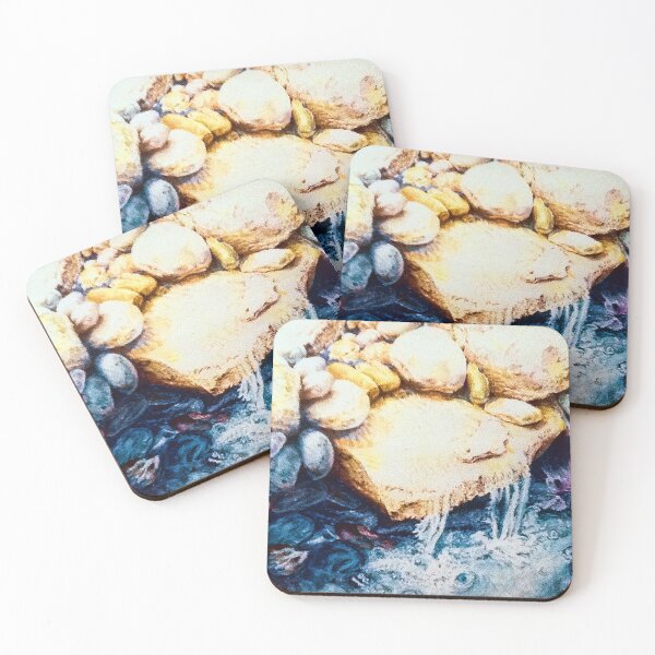 Item preview, Pond with waterfall, watercolor designed and sold by Shininglight14.