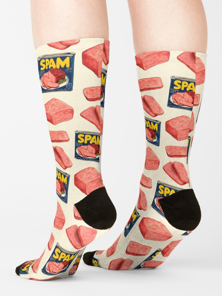Alternate view of Spam Pattern - White Socks