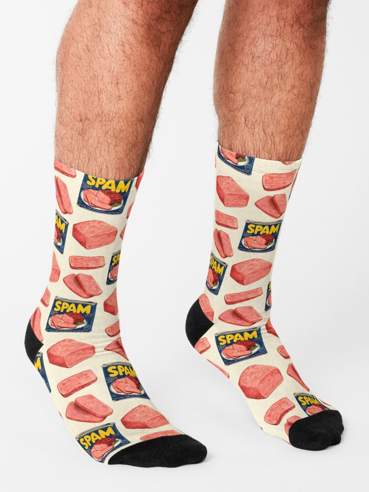 Alternate view of Spam Pattern - White Socks