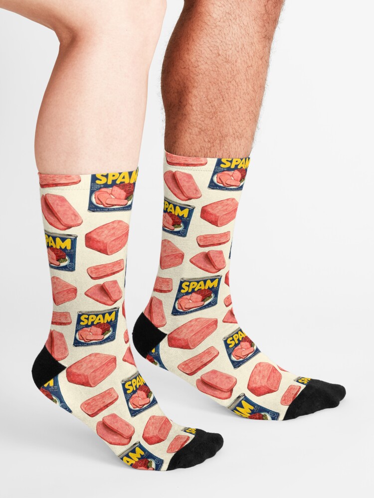 Alternate view of Spam Pattern - White Socks