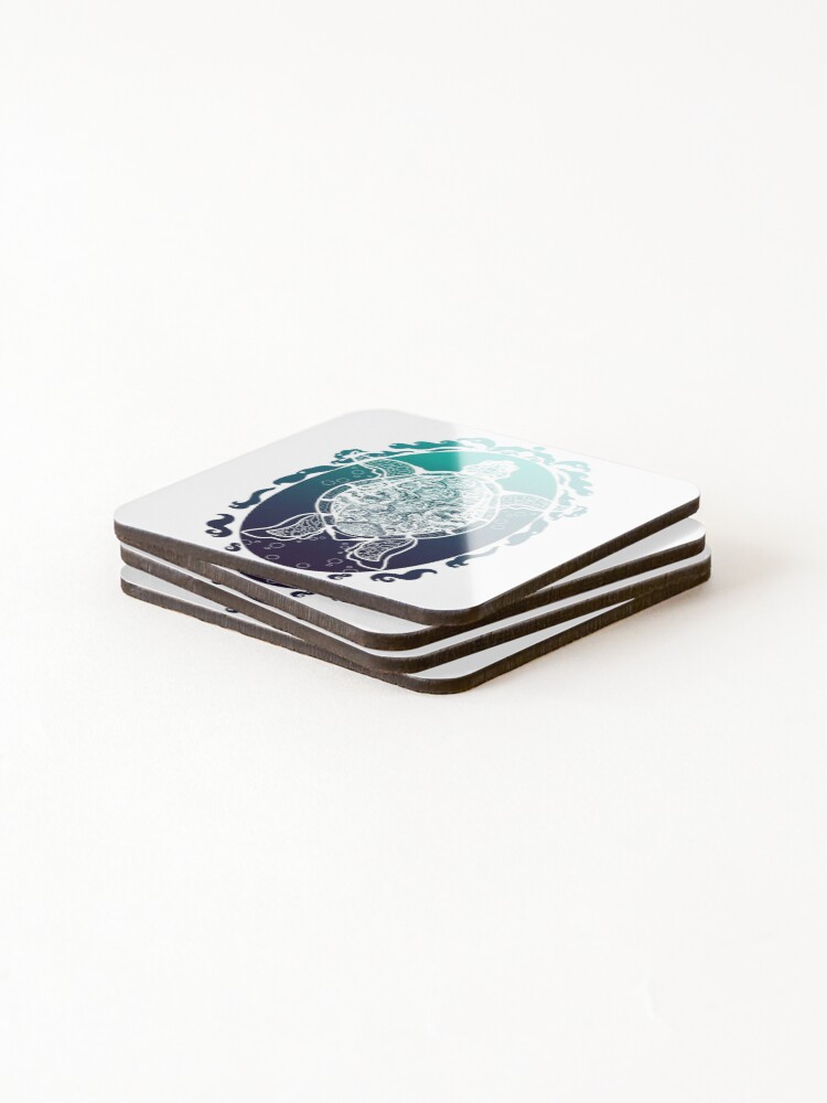Thumbnail 4 of 5, Coasters (Set of 4), Turtle Pattern designed and sold by Wellsong.