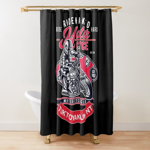 Ride Naked: Tuktoyaktuk Motorcycle Club Shower Curtain