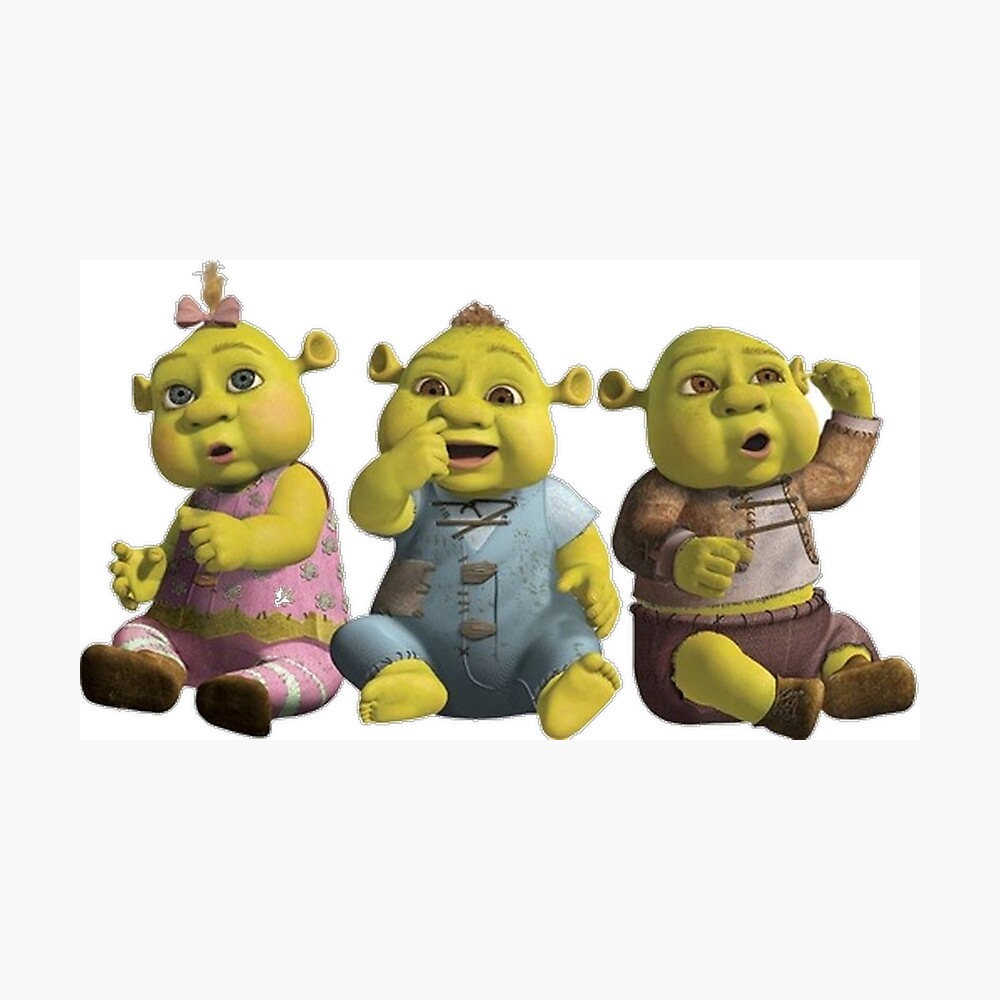 Sherk S And Fiona S Triplet Babies Poster By Shining Art Redbubble