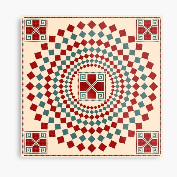 Romanian Traditional Motifs Metal Print