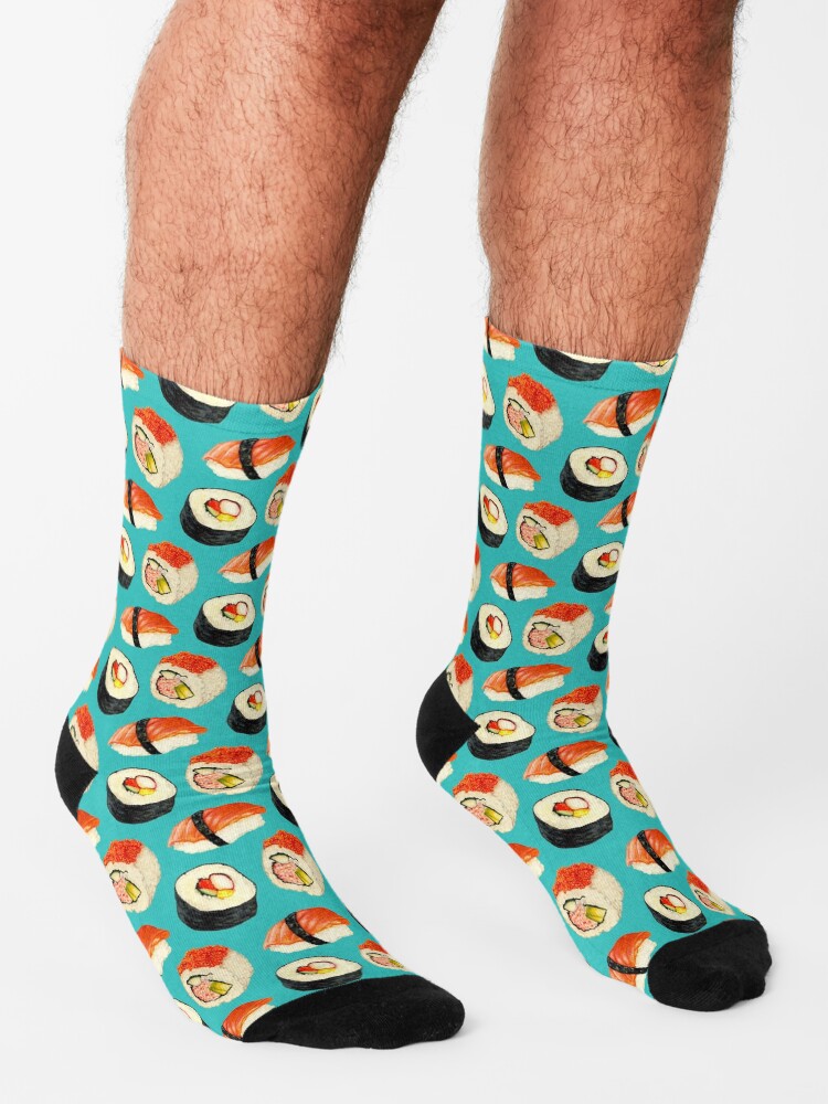 Alternate view of Sushi Pattern - Blue Socks