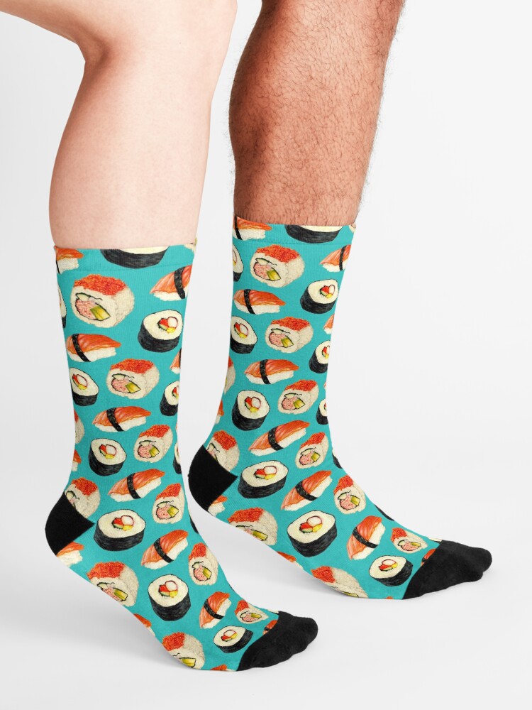 Alternate view of Sushi Pattern - Blue Socks