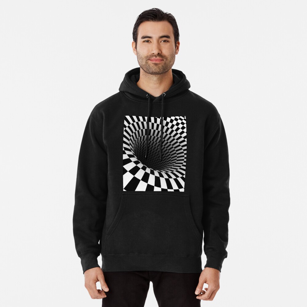 3d swirl checked shop print pullover hoodie