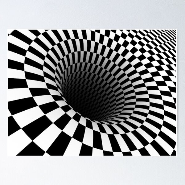 Checkerboard Optical Illusion Wall Art for Sale