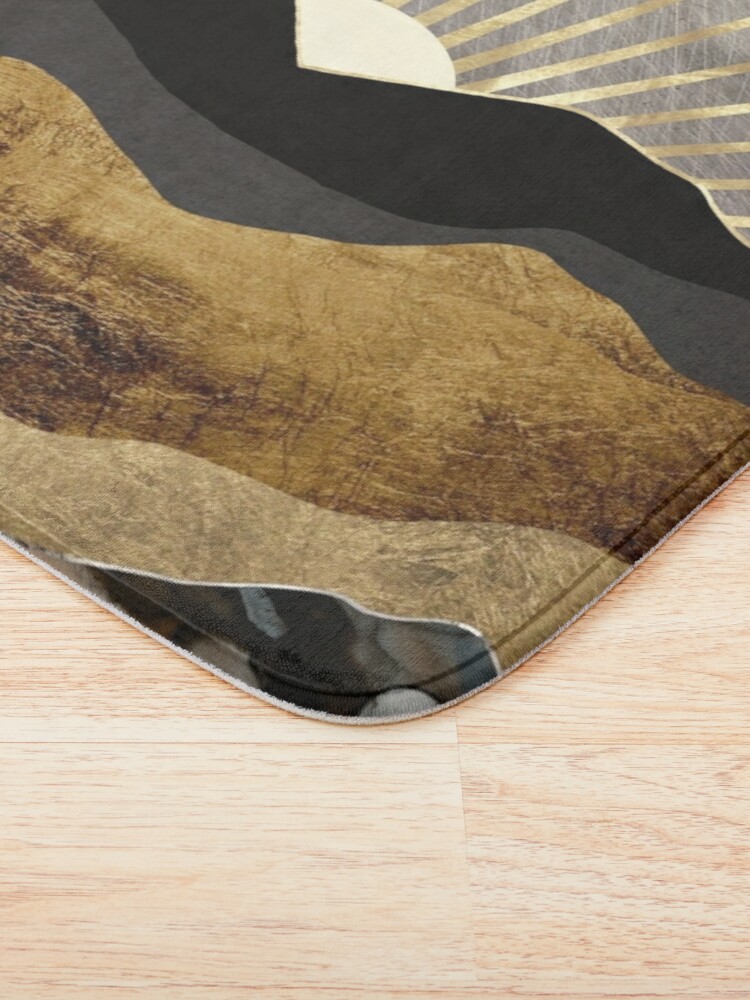 Bath Mat, Copper and Gold Mountains designed and sold by spacefrogdesign