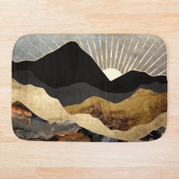 Copper and Gold Mountains Bath Mat