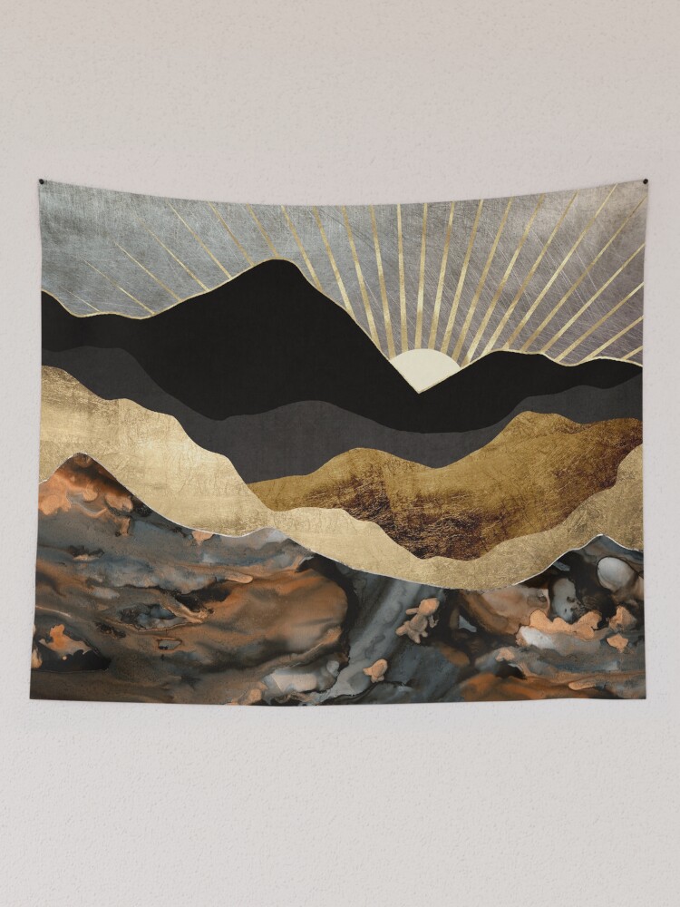 Thumbnail 2 of 3, Tapestry, Copper and Gold Mountains designed and sold by spacefrogdesign.