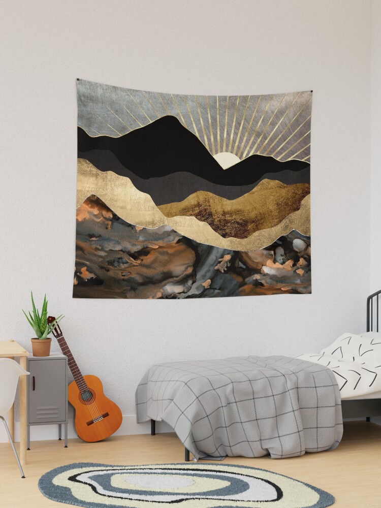 Thumbnail 1 of 3, Tapestry, Copper and Gold Mountains designed and sold by spacefrogdesign.
