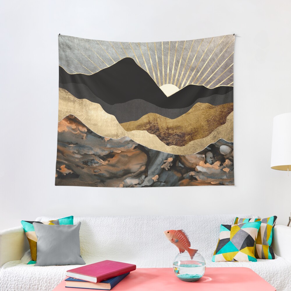 Copper and Gold Mountains Tapestry