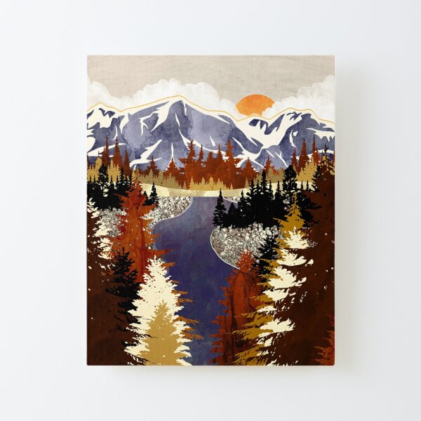 Autumn River Canvas Mounted Print