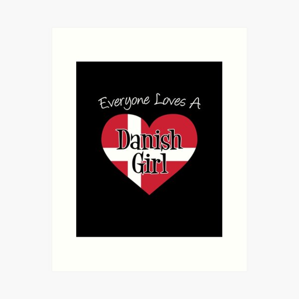 Item preview, Everyone Loves A Danish Girl Denmark Flag Heart designed and sold by jaycartoonist.