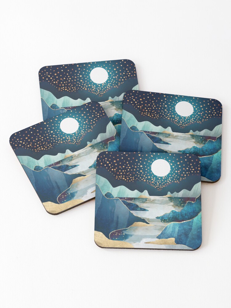 Thumbnail 1 of 5, Coasters (Set of 4), Moon Glow designed and sold by spacefrogdesign.