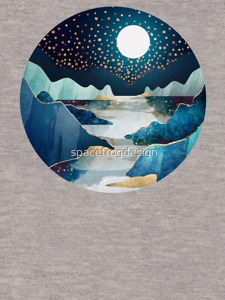 Thumbnail 5 of 5, Lightweight Hoodie, Moon Glow designed and sold by spacefrogdesign.