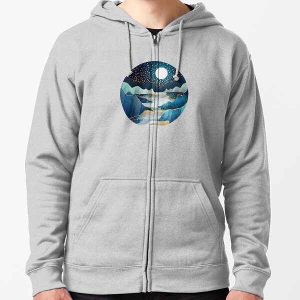 azul y estrellas Sudadera con capucha y cremallera