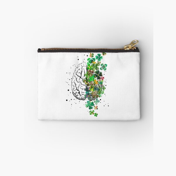 Item preview, Brain anatomy, brain with four-leaf clovers designed and sold by Rosaliartbook.