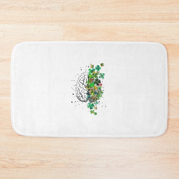 Item preview, Brain anatomy, brain with four-leaf clovers designed and sold by Rosaliartbook.