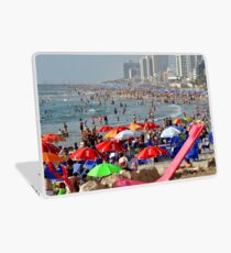 Israel, Tel Aviv, A sunny day on the beach Looking north from south Laptop Skin