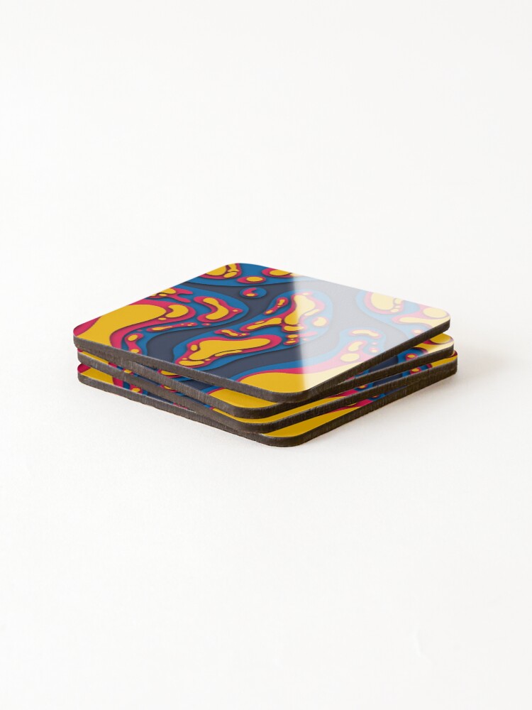Thumbnail 4 of 5, Coasters (Set of 4), Abstract colour pattern designed and sold by PhoebeFoster.