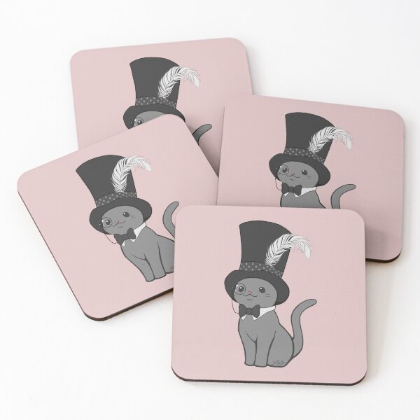 Item preview, Grey Cat Wears Plumed Top Hat designed and sold by biimyselfandi.