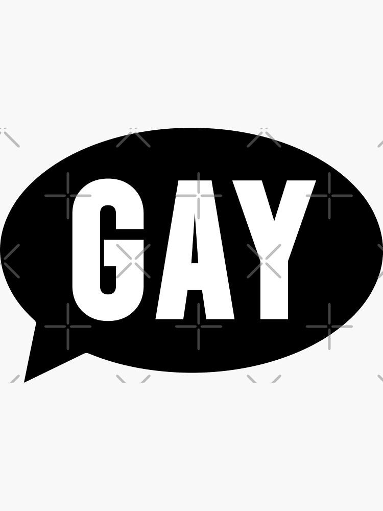 Gay Speech Bubble (White Text) by Gay-Pride-Depot