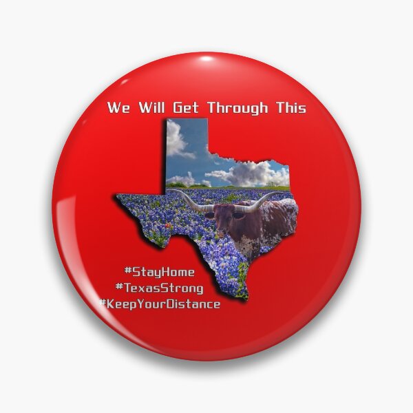 Item preview, Shape of Texas with Longhorn in Bluebonnets #TexasStrong Covid-19 Solidarity designed and sold by Warren Paul Harris.