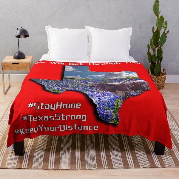 Item preview, Shape of Texas with Longhorn in Bluebonnets #TexasStrong Covid-19 Solidarity designed and sold by Warren Paul Harris.