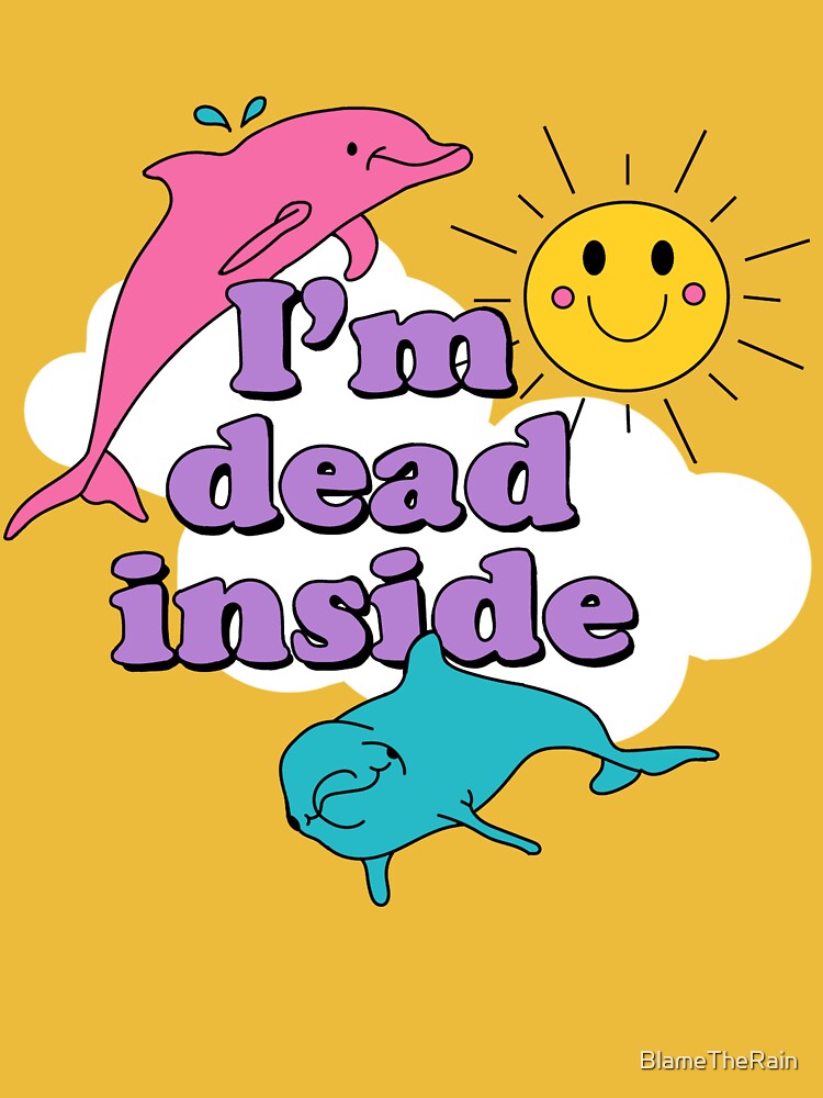 : I'm Dead Inside Funny Dolphins T-Shirt : Clothing, Shoes &  Jewelry