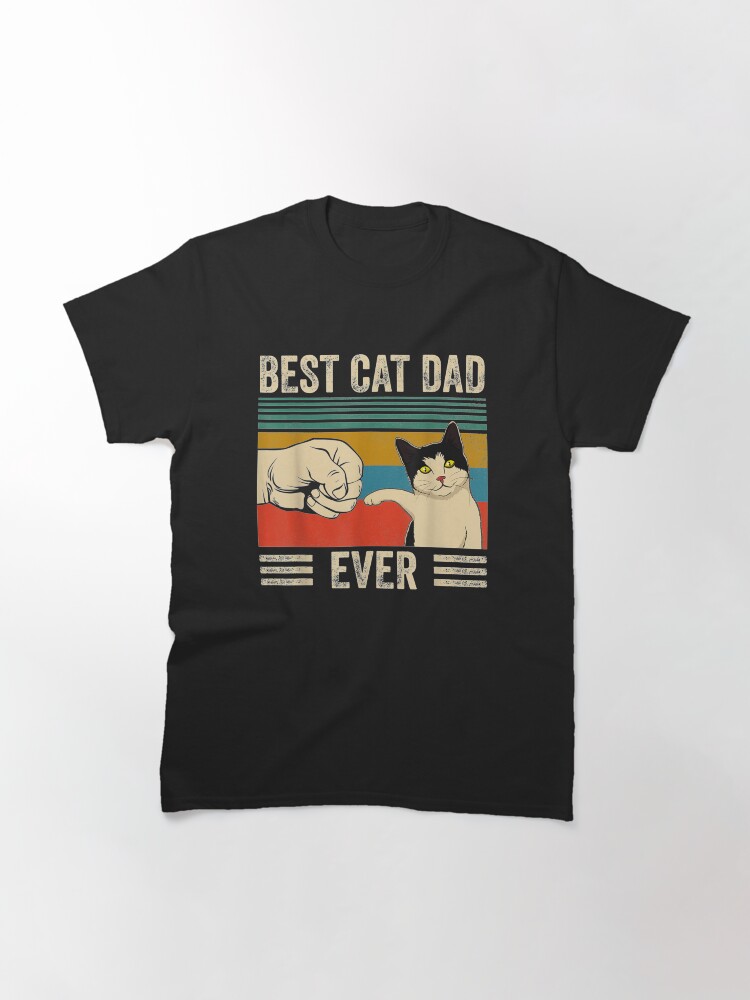Alternate view of Mens Vintage Best Cat Dad Ever Bump Fit Classic T-Shirt