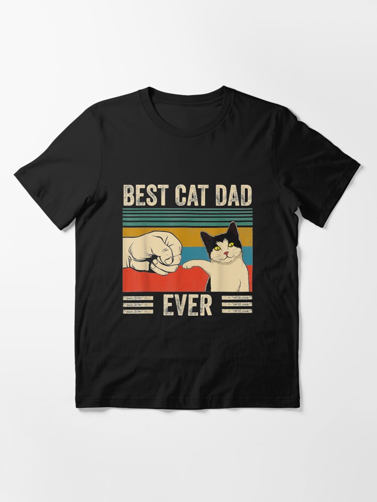 Alternate view of Mens Vintage Best Cat Dad Ever Bump Fit Essential T-Shirt