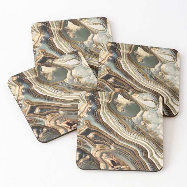 Item preview, White Gold Agate Abstract designed and sold by spacefrogdesign.