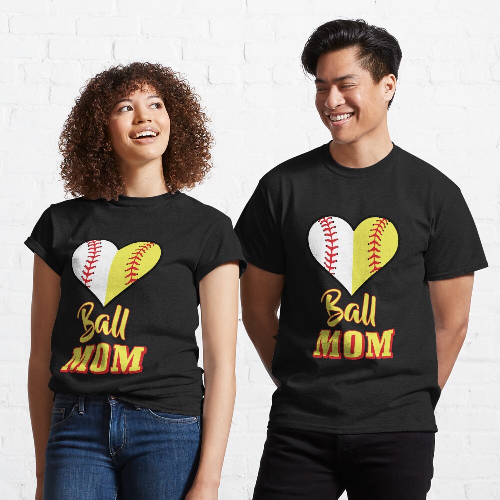 Baseball Softball Mom Shirt Mom Balls Gift for Mothers Day - Happy