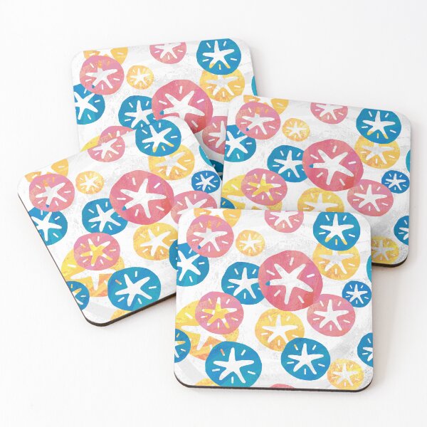 Item preview, Sand Dollar Yellow Red Blue Pattern  designed and sold by ImagineThatNYC.